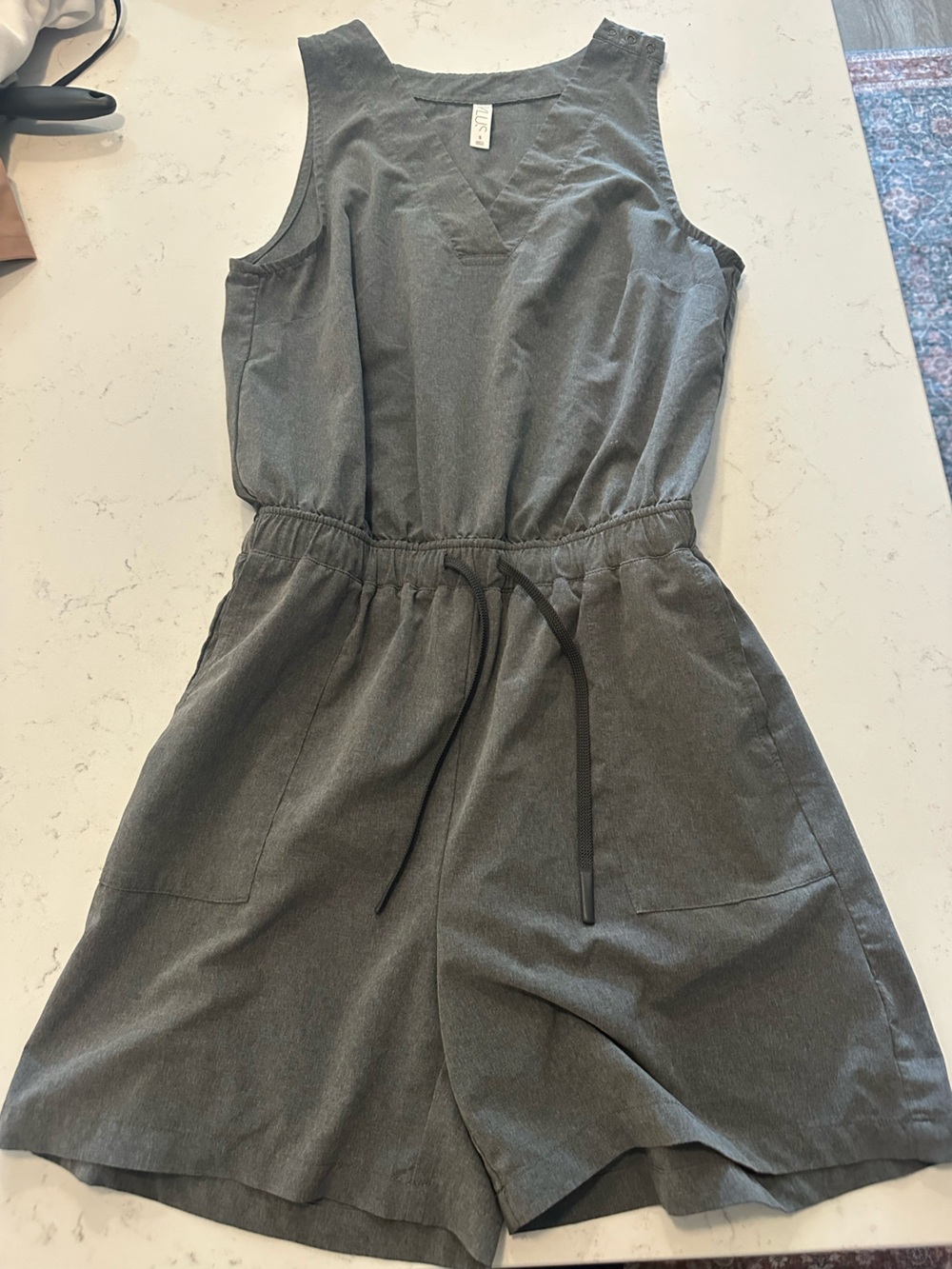 STYLUS Women's Charcoal Gray Jumpsuit with Drawstring Waist